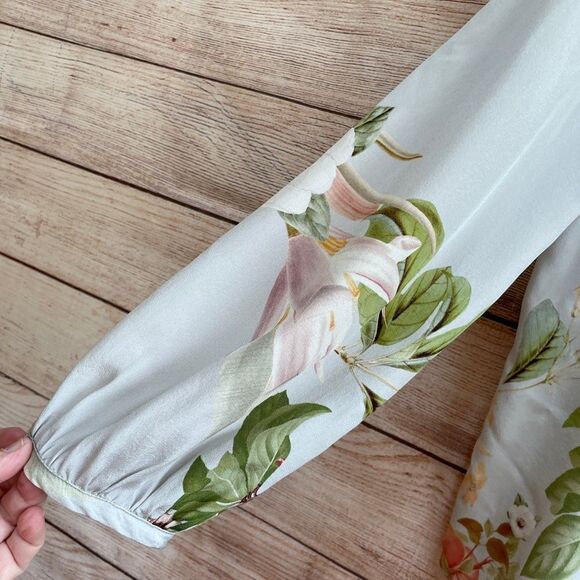 AMANDA UPRICHARD 100% SILK TOP IN STUNNING FLORAL PRINT - Picture 6 of 8